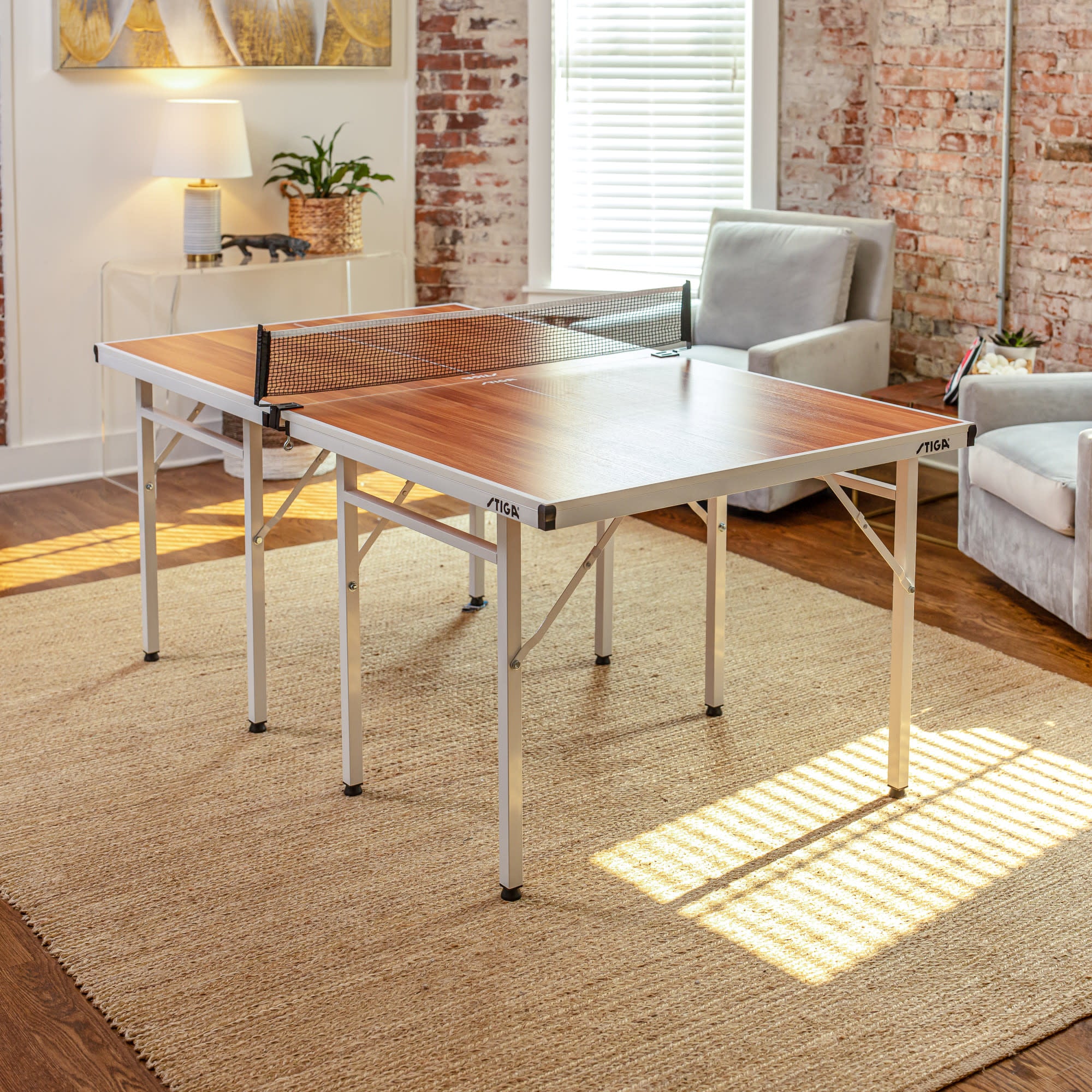 STIGA Space Saver Table Tennis Table - Woodgrain - Quick, Easy Storage ...