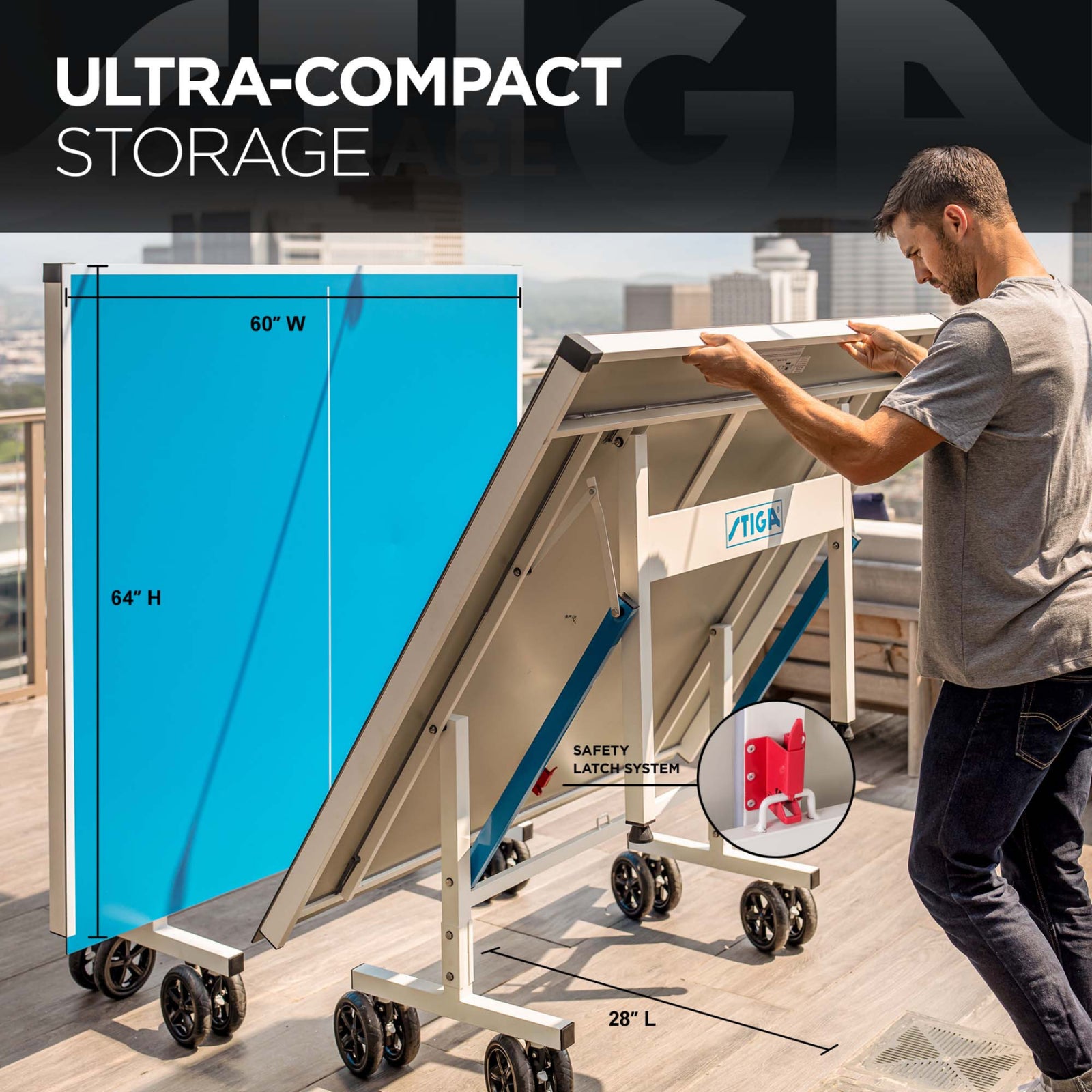 STIGA XTR Pro Outdoor Table Tennis Table – 90% Pre-Assembled, 15