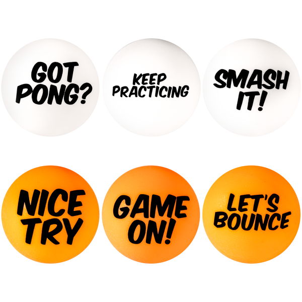 STIGA Smash Talk 1-Star Balls - Witty Phrases, Banter, and Competitive taunts - ITTF Regulation SIze & Weight - 40+ ABS Material - Multi Ball Pack (6)_1