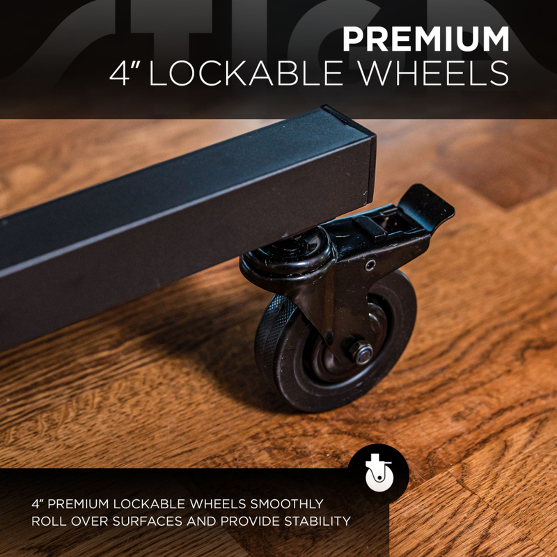 CONVENIENT PORTABILITY – Effortlessly roll and transport table halves using 4” premium lockable casters for convenient storage and setup._4