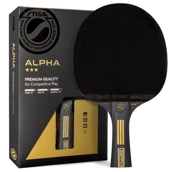 STIGA Alpha Ping Pong Paddle – 5-ply Extra Light Blade – 2mm Premium Sponge – Italian Concave Handle for Masterful Grip – Performance Table Tennis Racket for Competitive Play _1