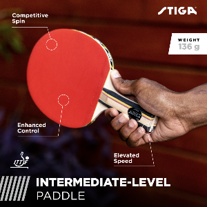 BUILT FOR COMPETITION – STIGA's ACS Technology combines microscopic air capsules in the ITTF approved smooth inverted rubber for high speed and spin with maximum elasticity and outstanding control—the perfect racket for tournament play._2