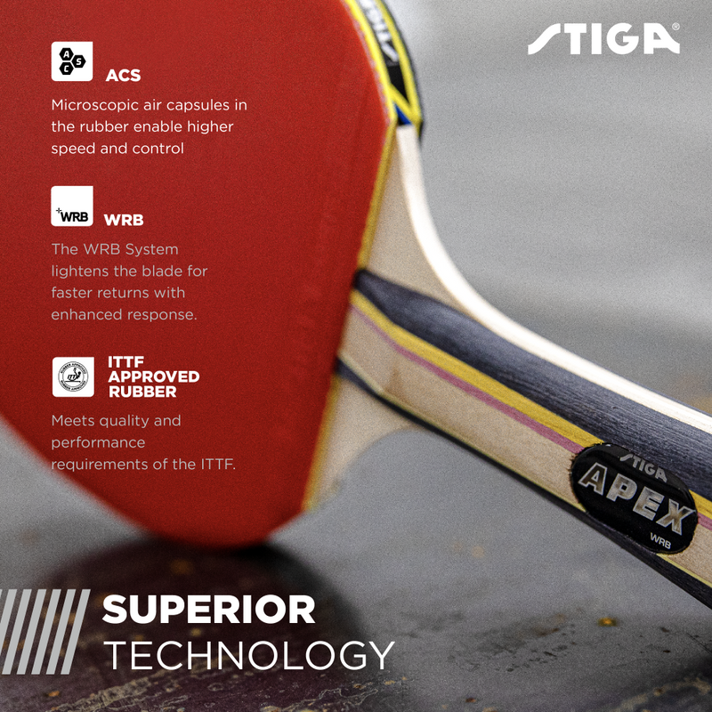 ADVANCED TECHNOLOGY – STIGA's WRB Technology lightens the blade for faster returns, more power and extra sensitivity of touch._4