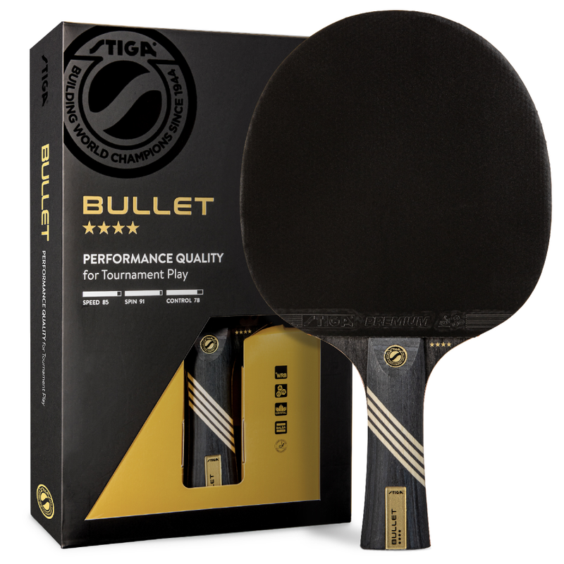 STIGA Bullet Ping Pong Paddle – 5-ply Extra Light Blade – 2mm Premium Sponge – Italian Concave Handle for Masterful Grip – Performance Table Tennis Racket for Competitive Play _1