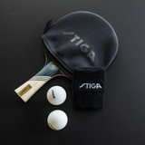 STIGA Carbon+ Bundle Ping Pong Paddle Set – 7-ply Extra Light Carbon Fiber Blade – 2mm Premium Sponge – Concave Pro Handle – 2 3-Star Tournament Balls – Neoprene Racket Cover – Player Wristband _7