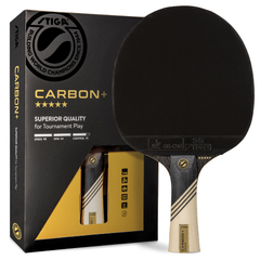 STIGA Carbon+ Ping Pong Paddle – 7-ply Extra Light Carbon Fiber Blade – 2mm Premium Sponge – Concave Pro Handle for Exceptional Grip – Performance Table Tennis Racket for Tournament-Level Play _1