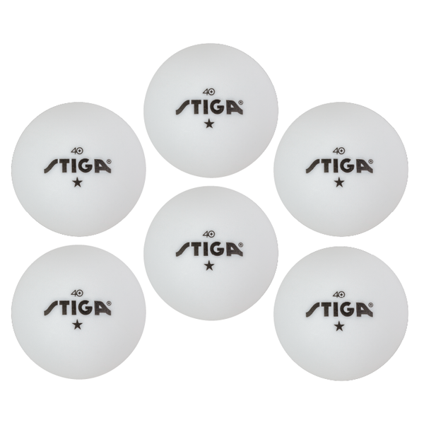 STIGA 1-Star White Table Tennis Balls (6 Pack)_1