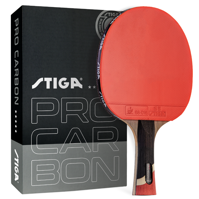 STIGA Pro Carbon Performance Ping Pong Paddle - 7-ply Extra Light Carbon Fiber Blade - 2mm Premium Sponge - Concave Pro Handle for Exceptional Grip - Tournament-level Play_1