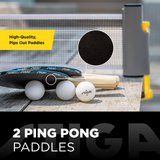 STIGA Retractable Take Anywhere Table Tennis Set Includes Net, Two Paddles, Three Balls, and Storage Bag_3