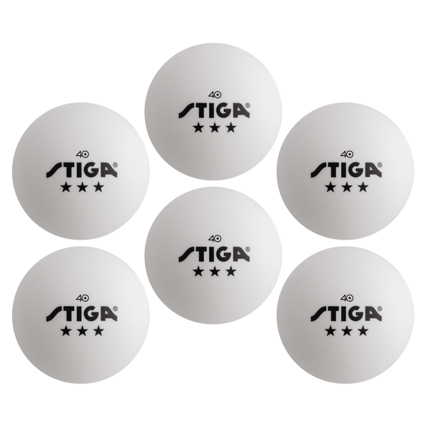 STIGA 3-Star White Table Tennis Balls (6-Pack)_1