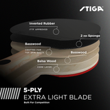 STIGA Titan Performance Ping Pong Paddle - 5-ply Ultra-Light Blade - 2mm Premium Sponge - Concave Italian Composite Handle for Premium Grip - Performance Table Tennis Racket for Advanced Play_3