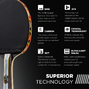 ADVANCED TECHNOLOGY – STIGA's Crystal and WRB Technologies combine for a hardened, light blade that provides increased speed and optimal balance of weight, speed, and sensitivity._4