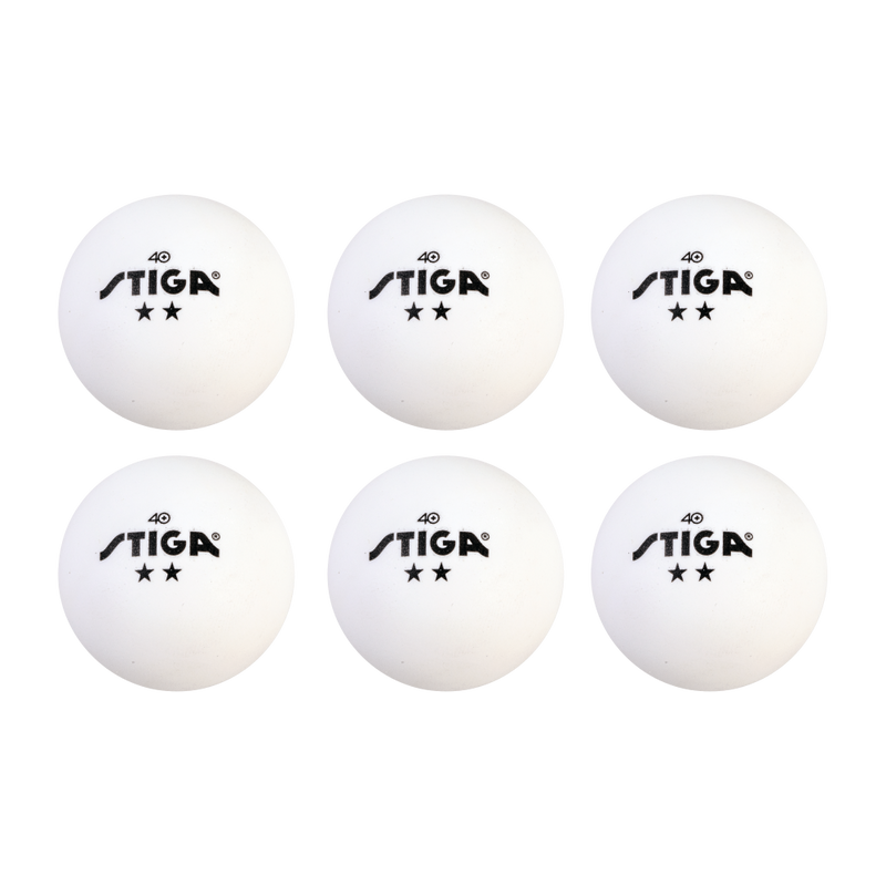 STIGA 2-Star White Table Tennis Balls (6-Pack)_1