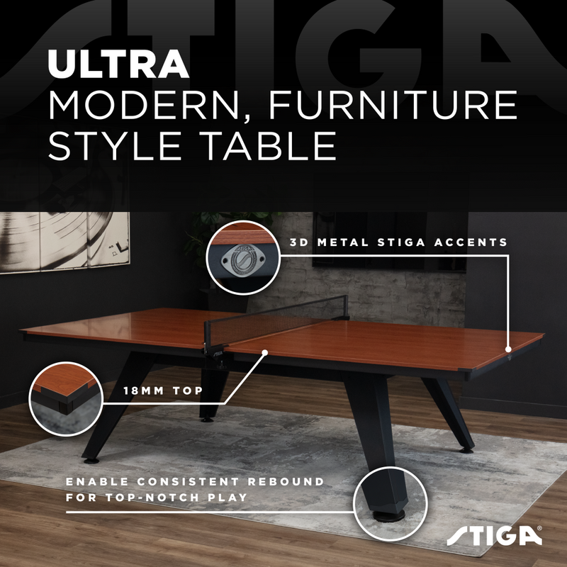 STIGA Ultra Contemporary Ping Pong Table, Modern Design